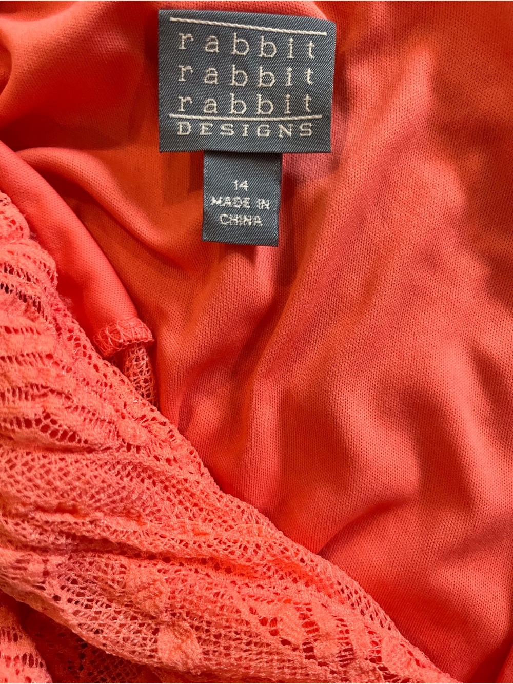 Rabbit Rabbit Rabbit Coral Wrap-Style Midi Dress - Picture 6 of 7